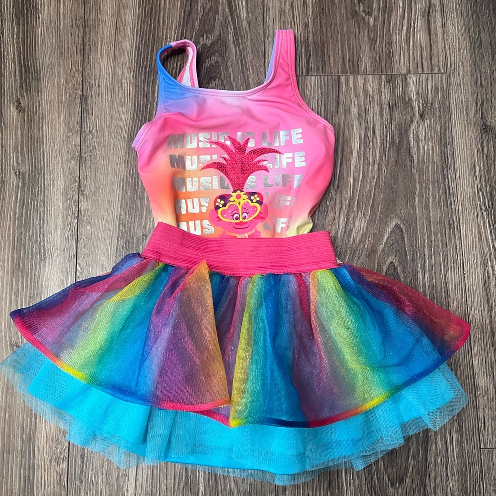Trolls Swimsuit and Tutu